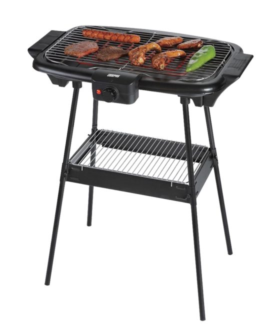 Geepas 2000W Electric Barbecue Grill | Auto-Thermostat Control with Overheat Protection, Space-Saving & Waterproof Design | Perfect for Grilling Chicken, Beef & More