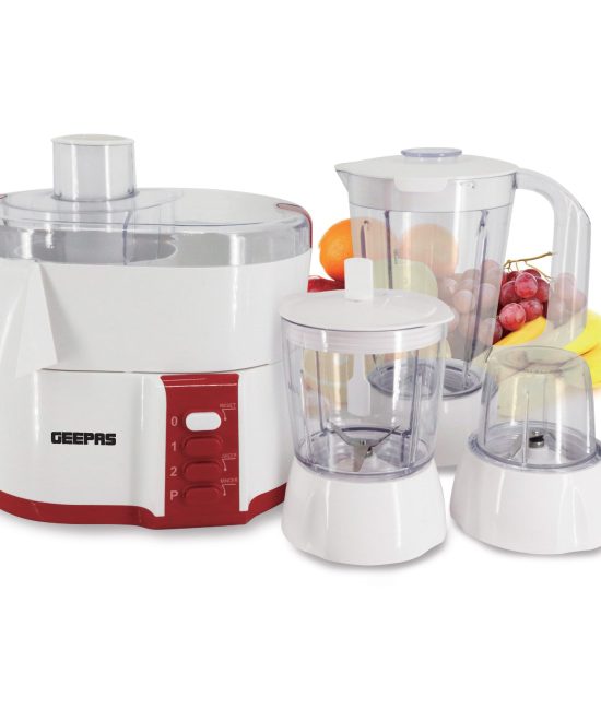 Geepas 4-in-1 Food Processor GSB9890 |600W Powerful Motor, 2 Speed with Pulse Control, Safety Interlock System, Circular Feed Tube, Durable Stainless Steel Filter & Blade