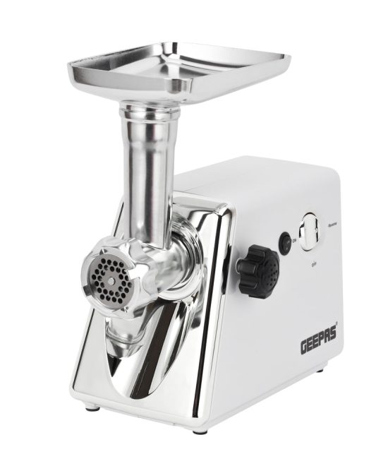 Geepas GMG746 1200W Meat Grinder | Stainless Steel Blade | Reverse Function | Full Copper Motor | Heavy Duty Performance for Fast & Efficient Home Kitchen Meat Grinding