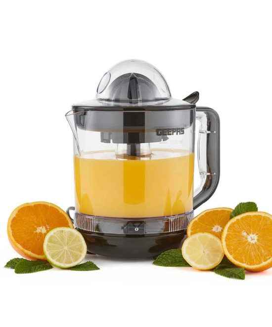 Geepas GCJ9900 Citrus Juicer | 1.0L Large Capacity | Two-Way Rotation for Maximum Extraction | Durable Copper Motor | 25W Power | Easy to Clean | 2 Years Warranty