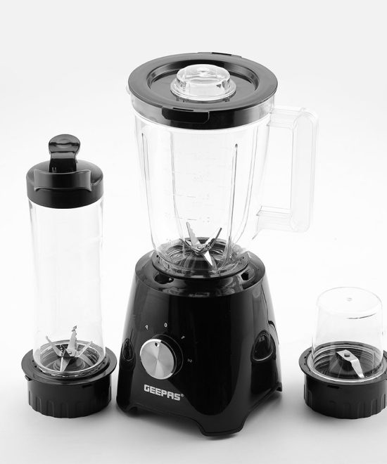 Geepas 3-in-1 Super Blender | 2 Speed and Pulse Function | GSB44033 | 1.5L & 500ml BPA Jar | Blender for Smoothie, Milkshake |Coffee/Spice Grinder Mill & Food Jug Blender