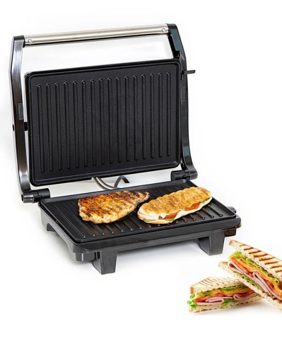 Geepas GGM5394 Stainless Steel Grill Maker | 1600W Powerful Grill with Adjustable Temperature Control | Non-Stick Plates| Easy to Clean| Durable Build| 2 Years Warranty