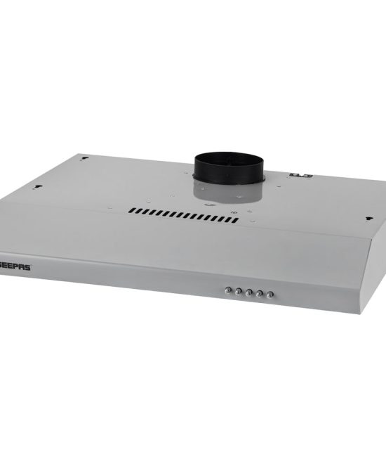 Geepas Slim Hood GHD624GCS | Slim Design Kitchen Hood with 80W Motor| 3 Speed Push Button Control| 200 m³/h Suction Power| LED Light| Charcoal Filter| 1 Year Warranty
