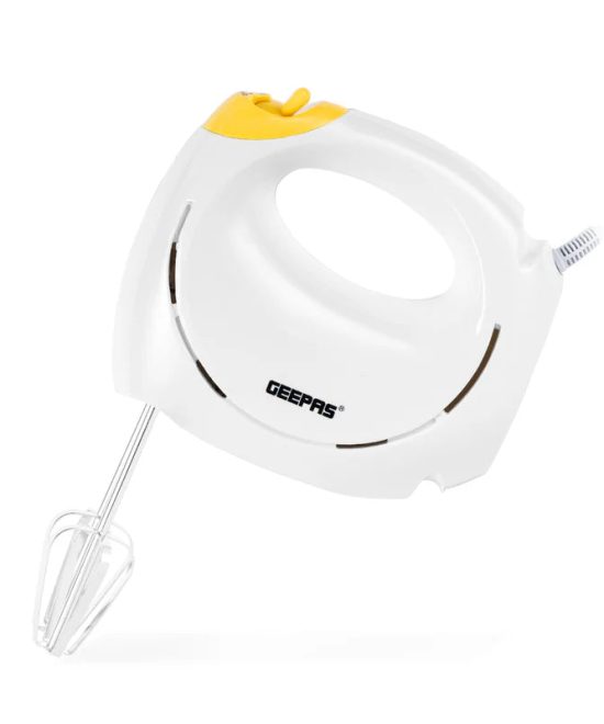 Geepas Hand Mixer GHM43012 | 150W Hand Mixer | 7 Speed Settings| Turbo Function| Stainless Steel Beaters| Lightweight Design| Easy to Use & Clean| 2 Years Warranty