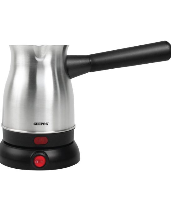 Geepas GK38050 Turkish Coffee Maker | 800W | 0.7L Stainless Steel Coffee Pot | Premium Stainless Steel Body | Concealed Heating Element | Ergonomic Heat-Resistant Handle