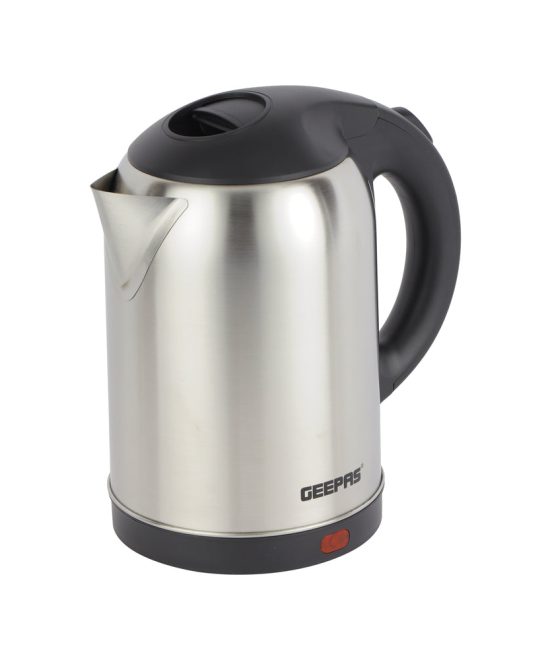 Geepas Stainless Steel Electric Kettle GK5466 | 2L Large Capacity| 1800W High Power Fast Boiling| Automatic Shut-Off| Boil-Dry Protection| Durable Design|2 Year Warranty