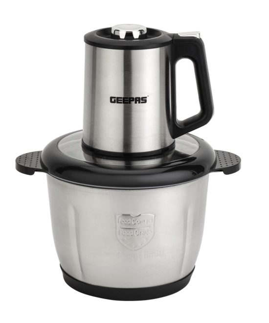 Geepas GMC42025 Multi Chopper | 500W| 3L Stainless Steel Bowl | 3-Speed Control| Stainless Steel Double Blades | Heavy Duty Food Processor with 2-Year Warranty
