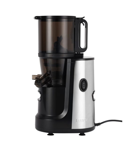 Geepas Slow Juicer- GSJ44019UK/ 1.0 Liter Capacity, Full Copper Motor, Overloading Safety/ Juicing Machine / 140 mm Feeding Tube, Non-Slip Feet, / Black, 2 Years Warranty