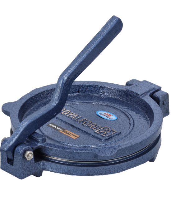 Royalford RF10407 Chapati Press | 18.5cm Heavy Cast Iron Body | Durable Stainless Steel Plate | Perfect for Roti, Poori & Tortilla | Easy Grip Handle | Non-Slip Base