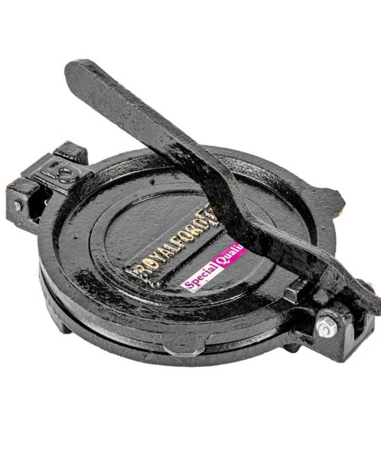 Royalford RF11165 Mica Plate Chapati Press 17.5cm | Heavy Cast Iron Roti Maker | Premium Food Grade Mica Plate | Easy Food Release | Anti Skid Heavy Base Design