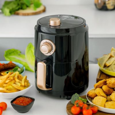 Geepas Air Fryer- GAF37516N| 1200W| 1.8 L Capacity| VORTX Air Frying Technology| Oil Free Cooking| Adjustable Timer and Temperature| 1-30 Minutes Timer| 2 Years Warranty