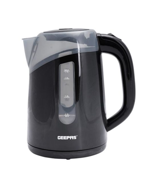 Geepas GK38027 Electric Kettle 1.7L | 2200W Fast Boil with Auto Shut-Off & Boil-Dry Protection | Easy-grip ergonomic handle | durable plastic body | Easy to clean