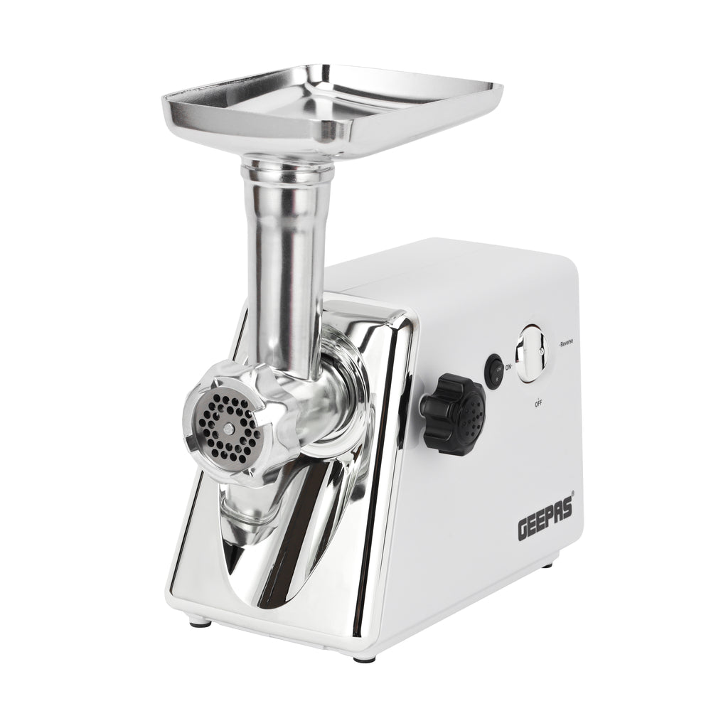Geepas GMG746 1200W Meat Grinder | Stainless Steel Blade | Reverse Function | Full Copper Motor | Heavy Duty Performance for Fast & Efficient Home Kitchen Meat Grinding