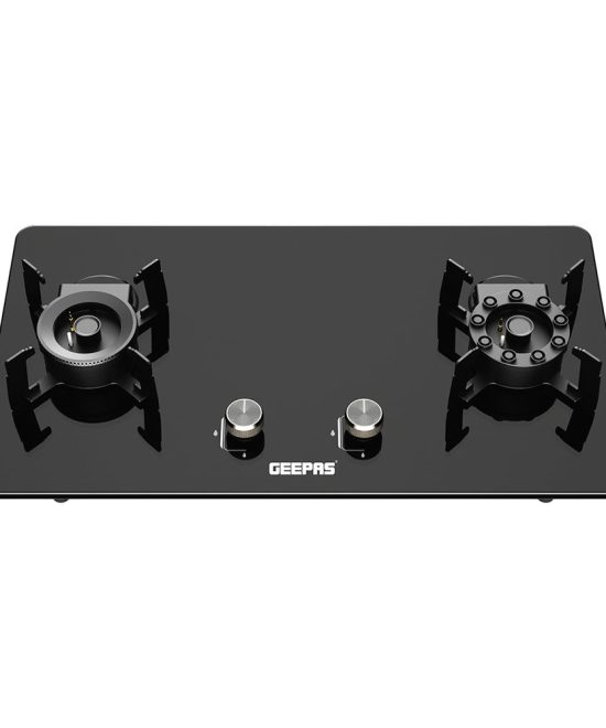 Geepas GGC31068FFD 2-in-1 Built-In Glass Gas Hob with Tempered Glass Platform | Strong Cast Iron Burners | Safety Flame Failure Device and Reliable Auto Piezo Ignition