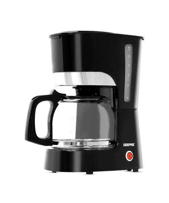 Geepas GCM6103 Coffee Maker | 1.5L Capacity| High-Temperature Glass Carafe| Permanent Nylon Filter| Transparent Water Gauge| Non-Stick Warming Plate| 1000W Power