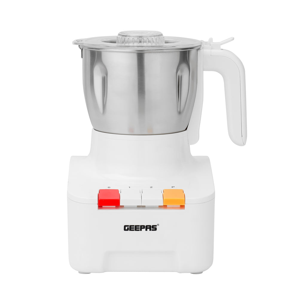 Geepas Food Processor GGC286 | 600W Powerful Motor with Overheat Protection | Stainless Steel Bowl | 2-Speed Piano Button Switch | Safety Lid | 2 Years Warranty