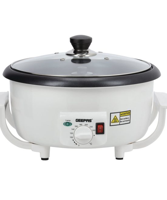 Geepas GCR63038 Coffee Roaster | 750g Large Capacity Coffee Bean Roaster with Thermostat Control| 800W Powerful Motor | Heat-Resistant Body & Durable Safe Design