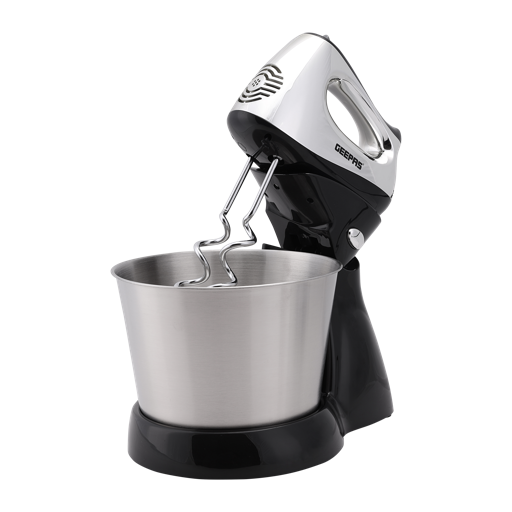 Geepas GHM5461 Stand Mixer | 200W Motor | 2.5L Stainless Steel Bowl for Effortless Mixing & Beating |5 Speed Control | Compact | Durable Design | 2 Years Warranty