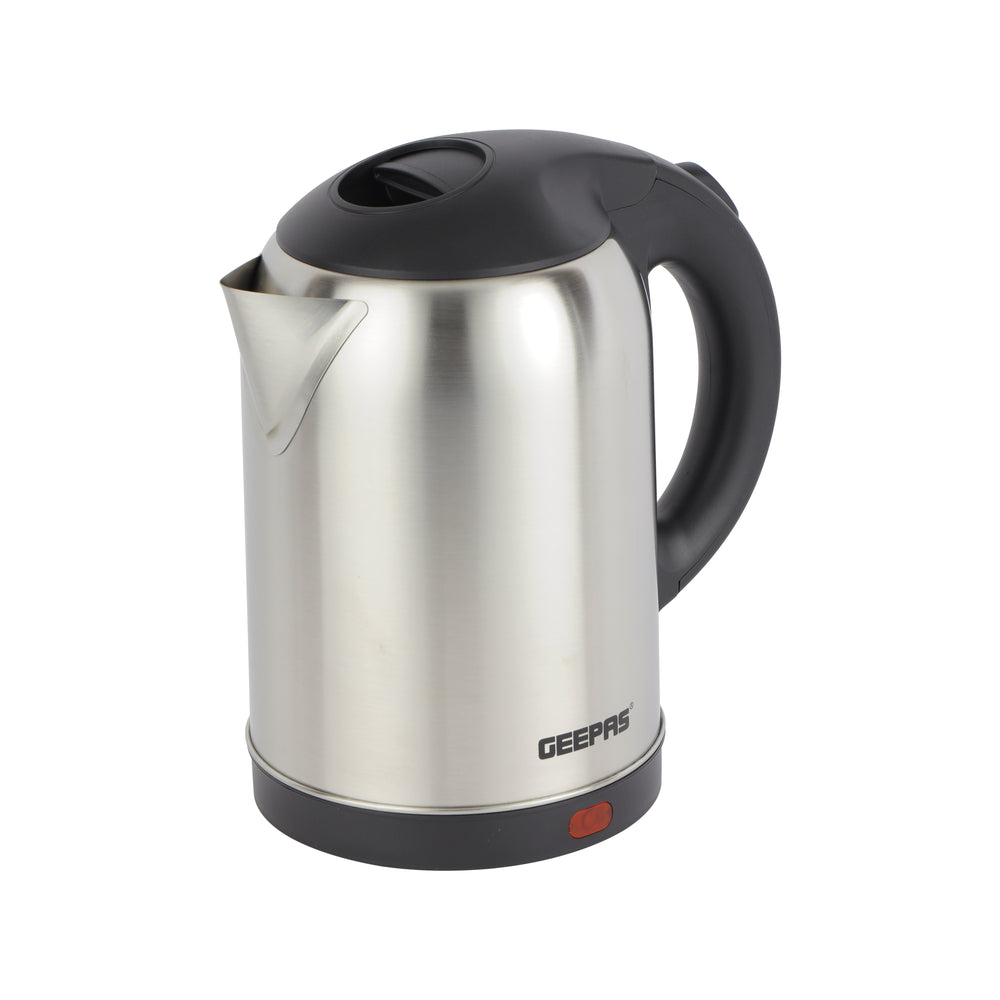 Geepas Stainless Steel Electric Kettle GK5466 | 2L Large Capacity| 1800W High Power Fast Boiling| Automatic Shut-Off| Boil-Dry Protection| Durable Design|2 Year Warranty