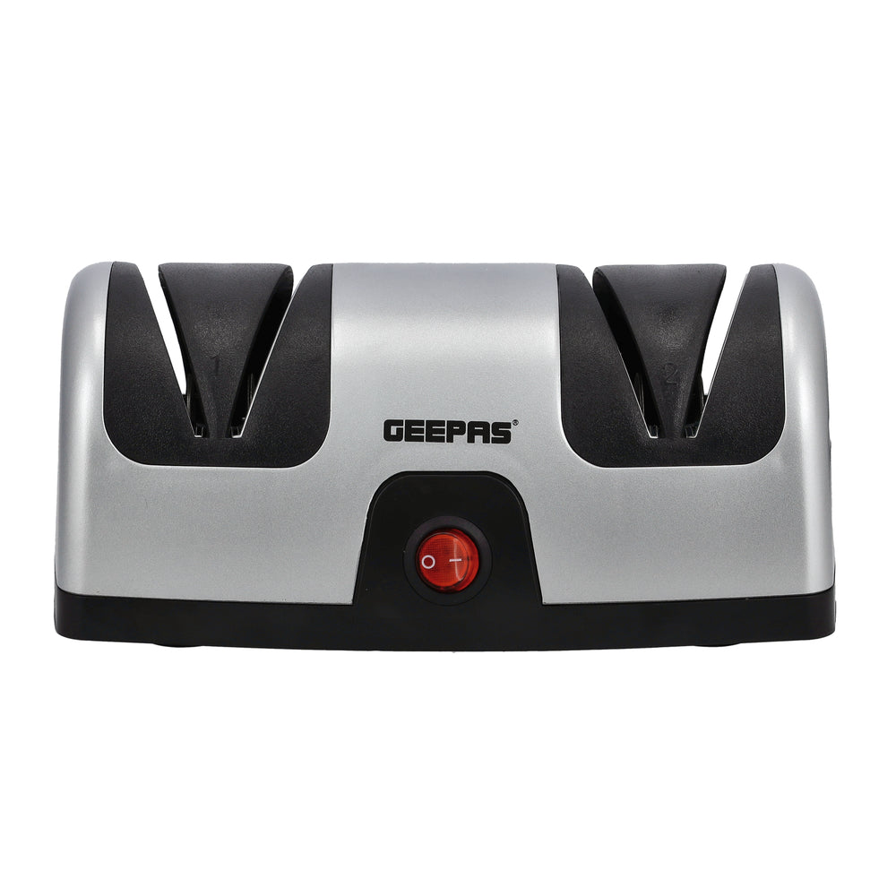 Geepas Electric Knife Sharpener GKS63044 | 2-Stage Precision Grinding & Honing | Diamond-Coated Wheels | Razor Sharp Finish | Compact & Easy to Use | 40W Power | Home Use