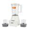 Geepas 3-in-1 Blender- GSB6104N| 400W Powerful Motor| 2 Speed Setting and Pulse| Transparent and Unbreakable Jars with Stainless Steel Blade| 2 Grinder Attachments| White