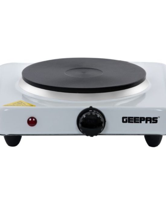 Geepas Electric Single Hot Plate GHP32013 | 1000W Power| 155mm Solid Plate | Adjustable Temperature Control | Auto Thermostat | Overheat Protection | Durable Design